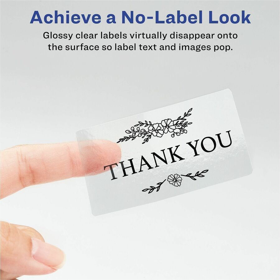 Avery® Shipping Labels, Glossy Clear, 2" x 4" , 100 Labels (6522)