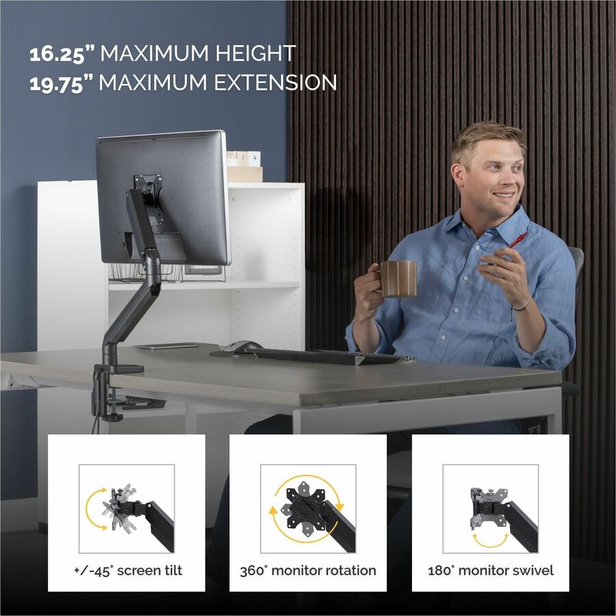 Fellowes Platinum Mounting Arm for Monitor - Black