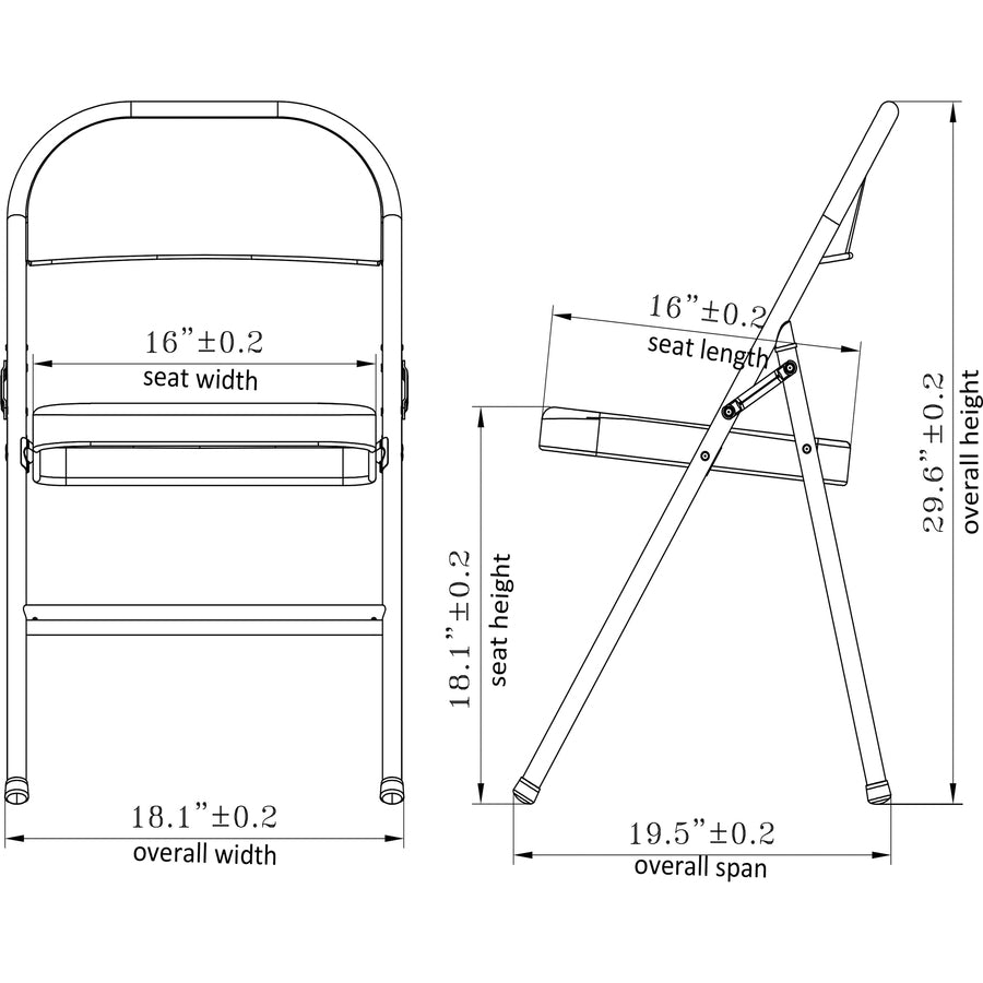 Lorell Padded Folding Chairs