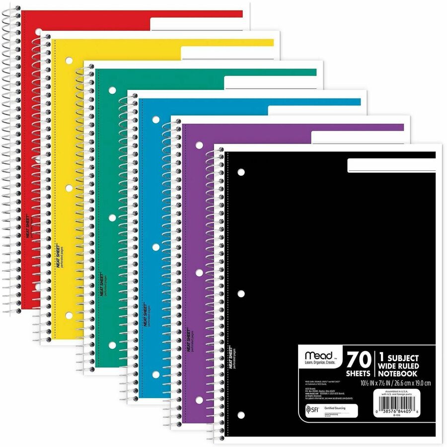 Mead Wide Ruled 1-Subject Notebooks