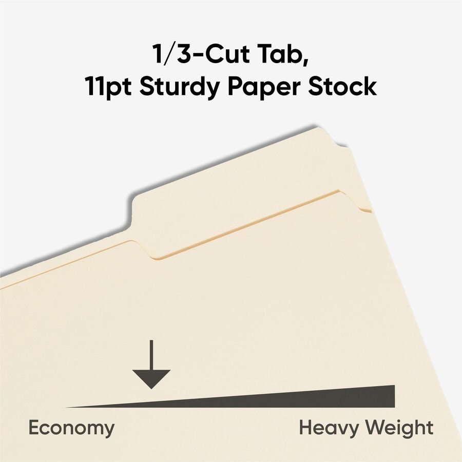 Smead 1/3 Tab Cut Letter Recycled Top Tab File Folder