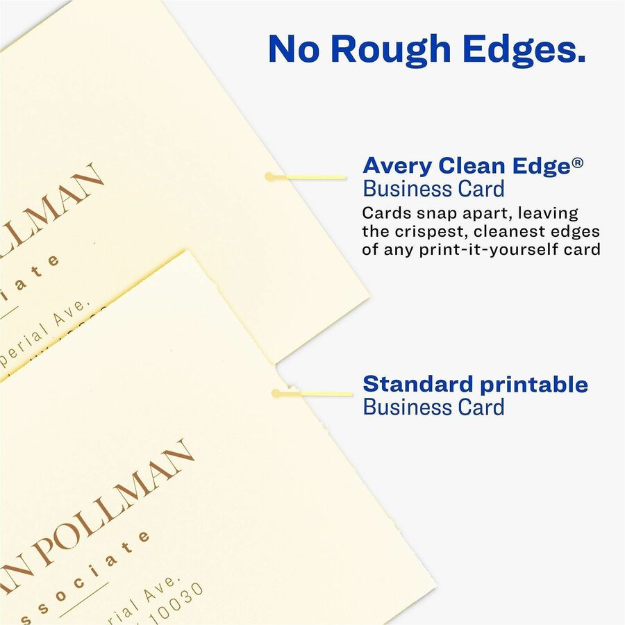 Avery® Business Cards, Ivory, True Print(R) Two-Sided Printing, 2" x 3-1/2" , 200 Cards