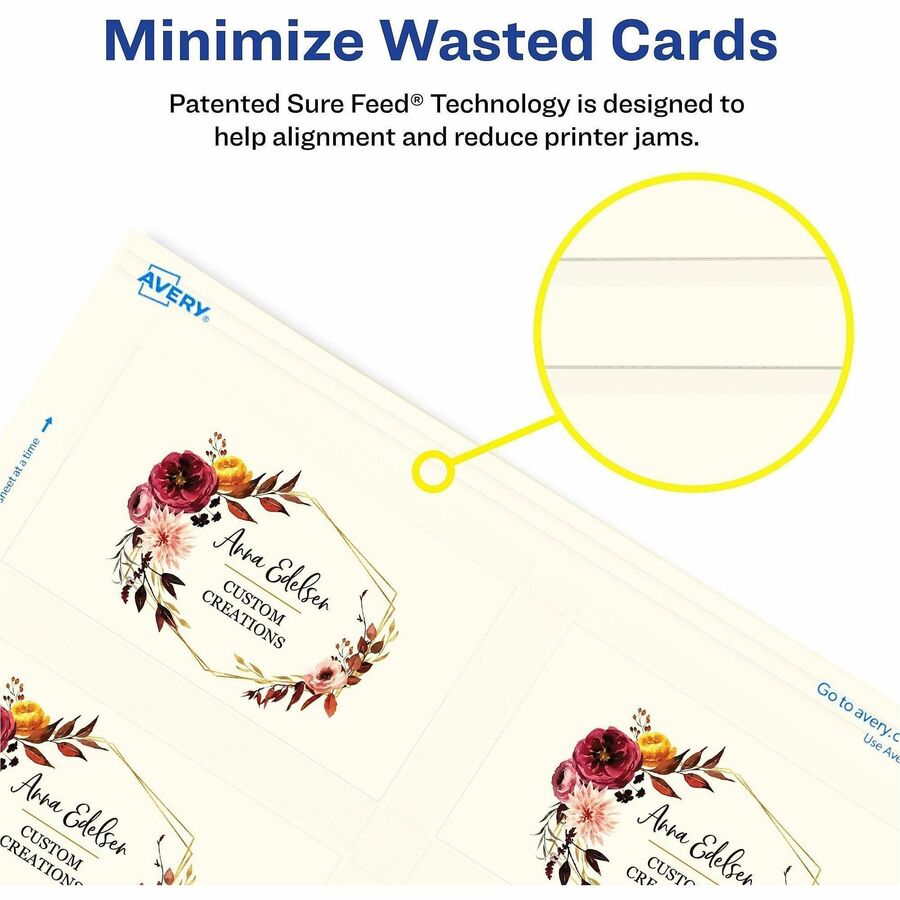 Avery® Business Cards, Ivory, True Print(R) Two-Sided Printing, 2" x 3-1/2" , 200 Cards