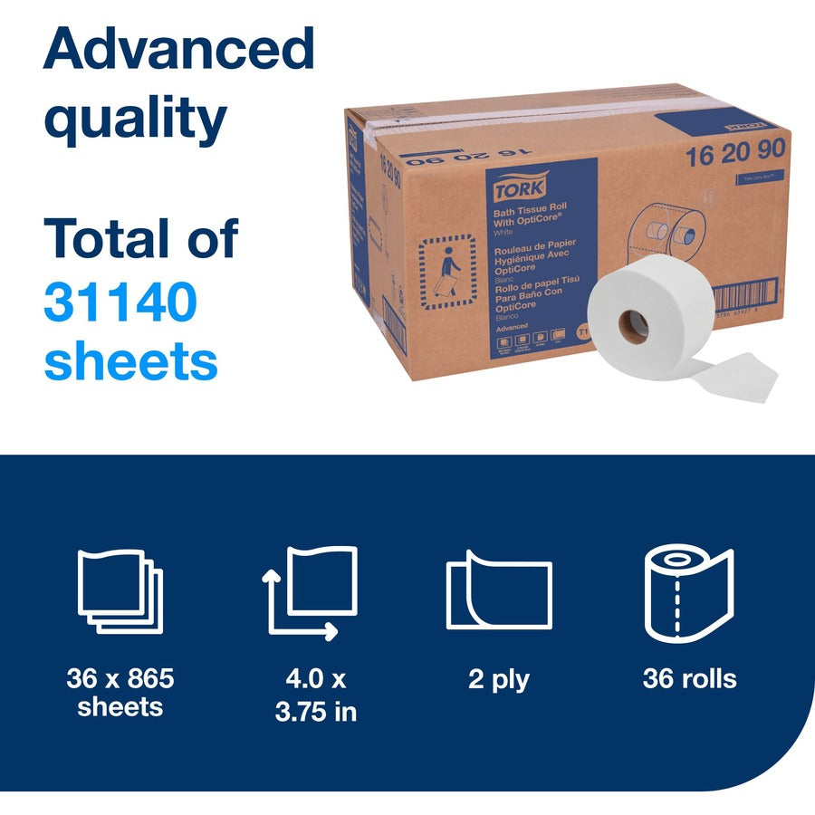 TORK Advanced Bath Tissue Roll with OptiCore