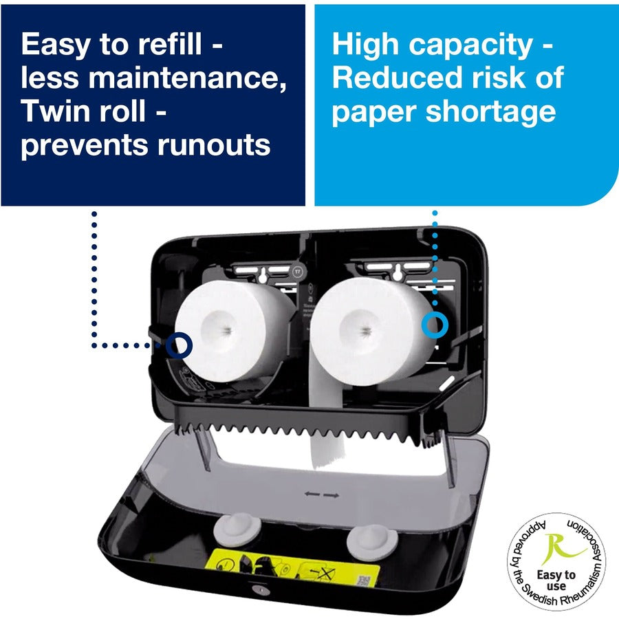 TORK OptiServe Coreless Twin Bath Tissue Roll Dispenser T7