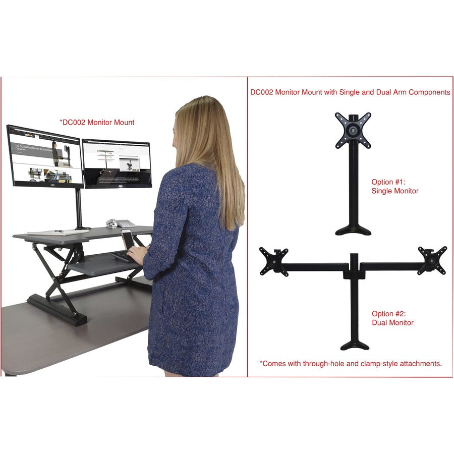 Victor High Rise Height Adjustable Standing Desk with Keyboard Tray