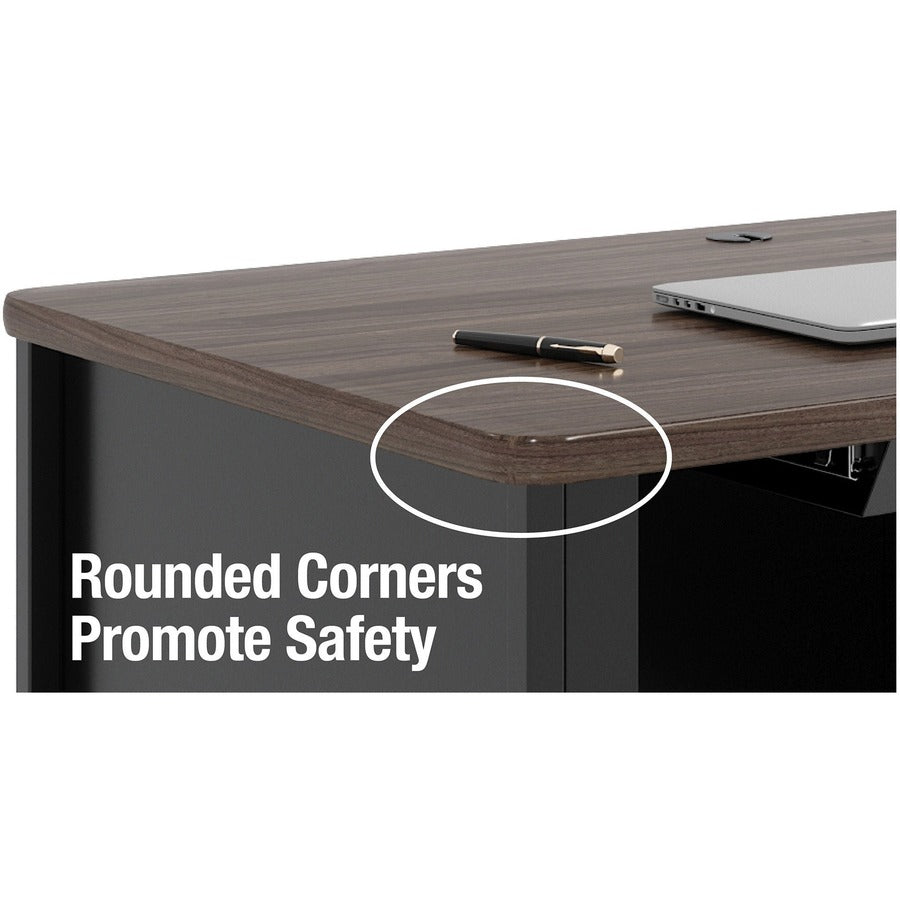 Lorell Fortress Series 48" Mobile Right-Pedestal Teachers Desk