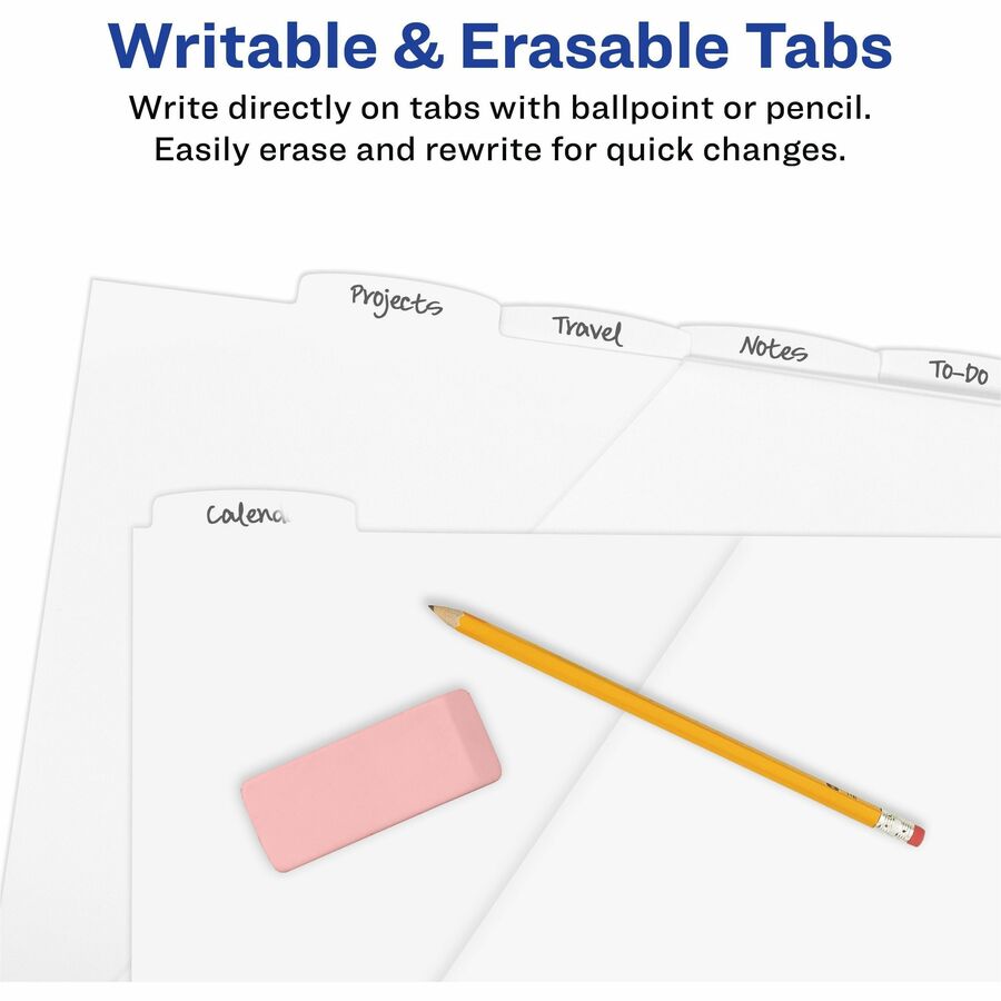 Avery® Write & Erase Pocket Plastic Dividers