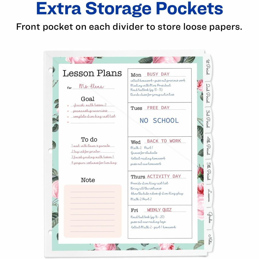 Avery® Write & Erase Pocket Plastic Dividers