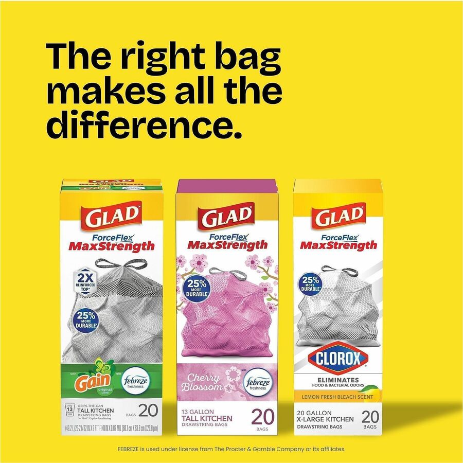 Glad ForceFlex MaxStrength X-Large Kitchen Drawstring Trash Bags