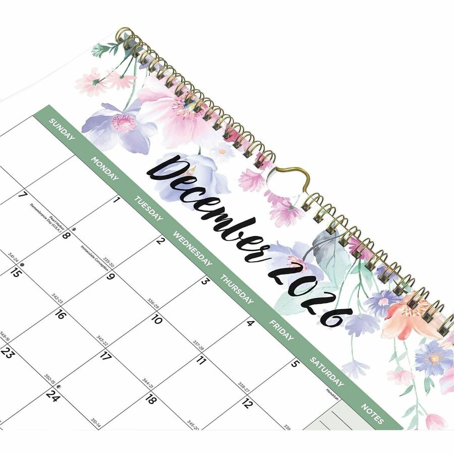 Blueline 3-Month Colorful Wall Calendar