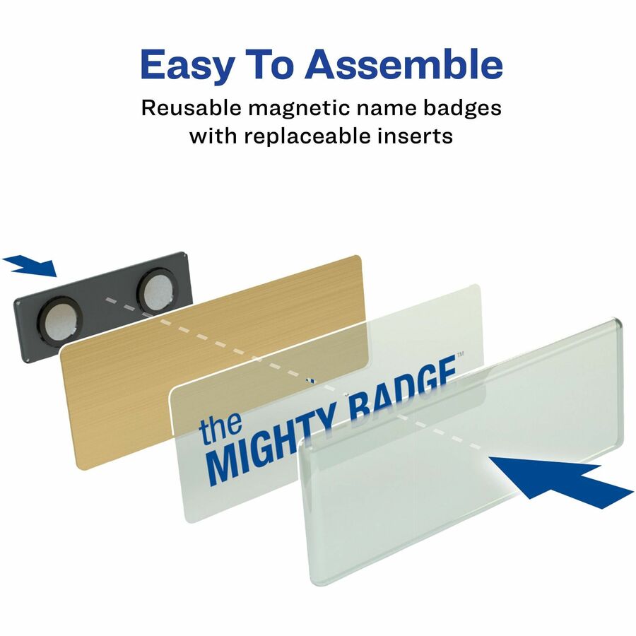 The Mighty Badge® by Avery® Reusable Magnetic Professional Name Badge Kits