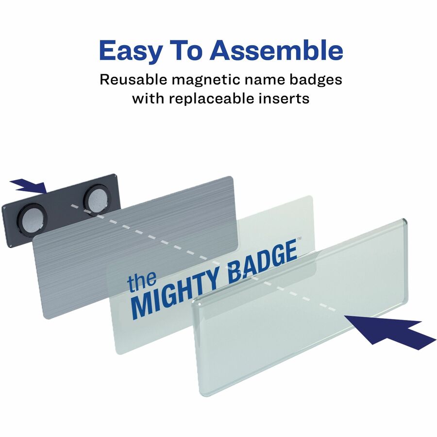 The Mighty Badge® by Avery® The Mighty Badge Printable Insert Sheets, 100 Clear Inserts, Inkjet