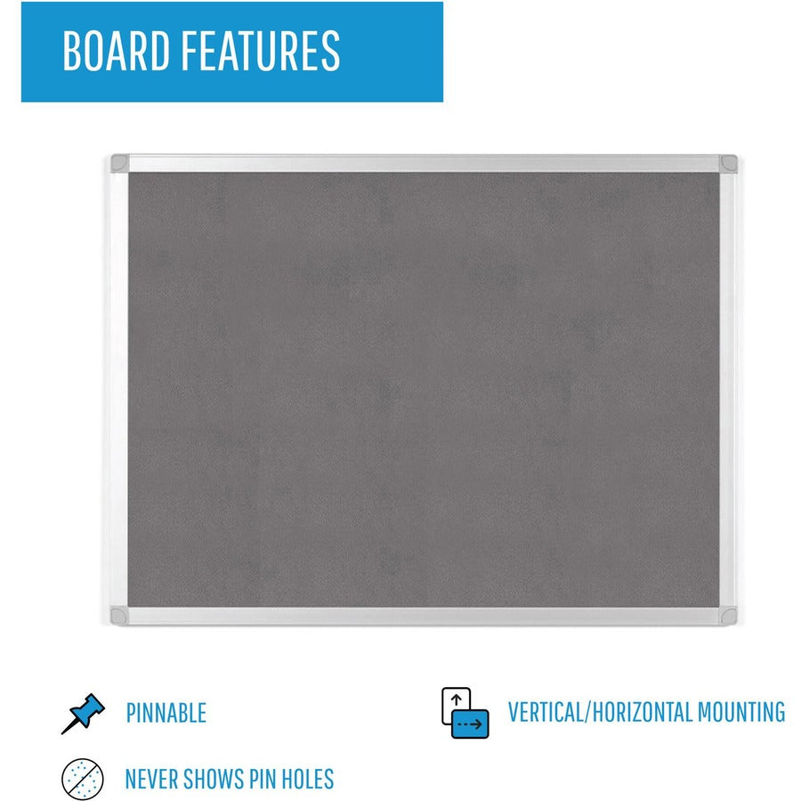 MasterVision Ayda Fabric 36"W Bulletin Board