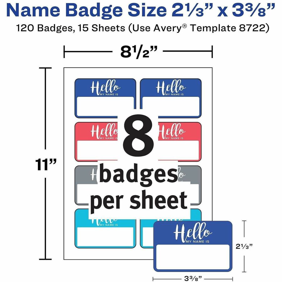 Avery® Self-Adhesive Name Tags