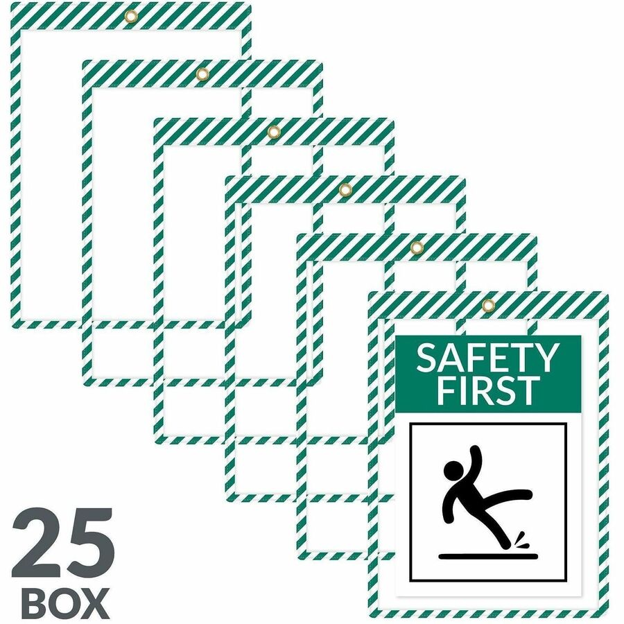 C-Line Safety Striped Shop Ticket Holders