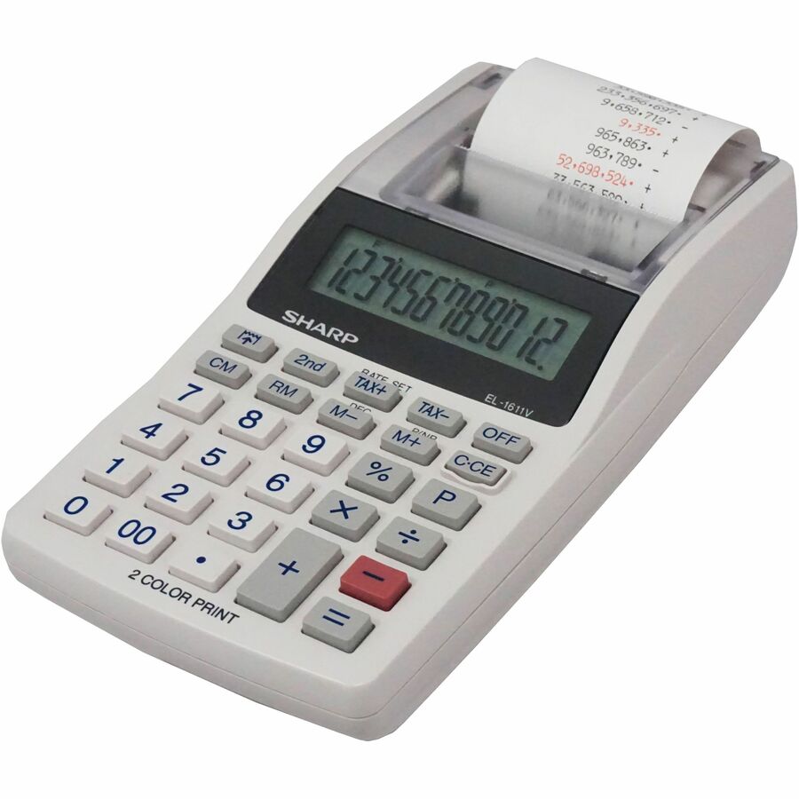 SHARP® EL-1611V 12-digit Mini Printing Calculator