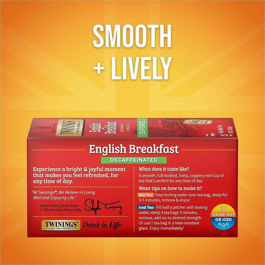 Twinings of London Decaf English Breakfast Black Tea Bag