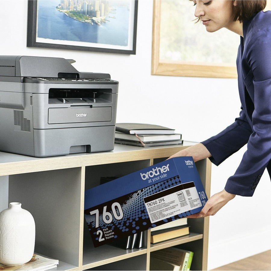 Brother TN760 Original High Yield Laser Toner Cartridge - Twin-pack - Black - 1 Box