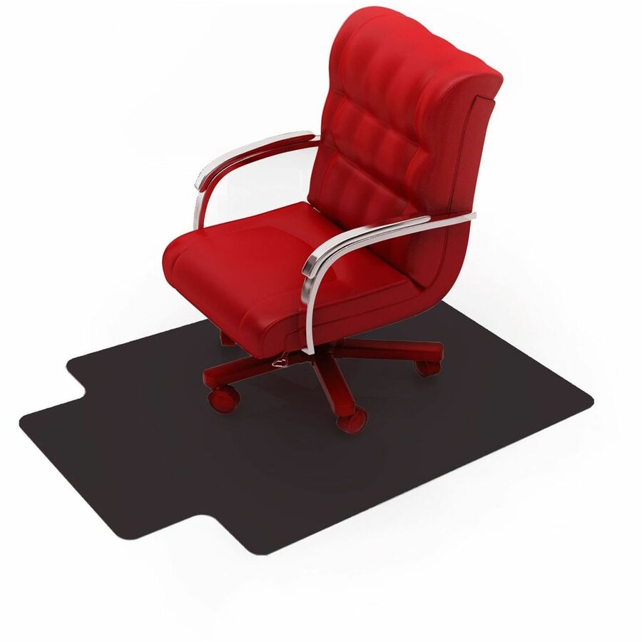 Floortex Advantagemat Black® Vinyl Lipped Chair Mat for Carpets - 36" x 48"