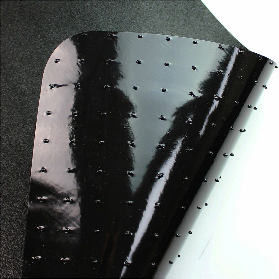 Floortex Advantagemat Black® Vinyl Lipped Chair Mat for Carpets - 45" x 53"