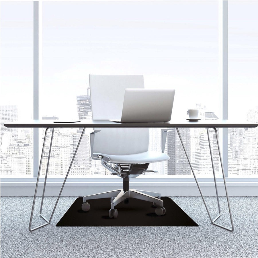 Floortex Advantagemat Black® Vinyl Rectangular Chair Mat for Carpets - 48" x 60"
