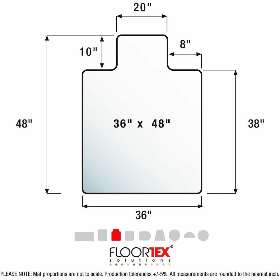 Floortex Advantagemat Black® Vinyl Lipped Chair Mat for Hard Floor - 36" x 48"