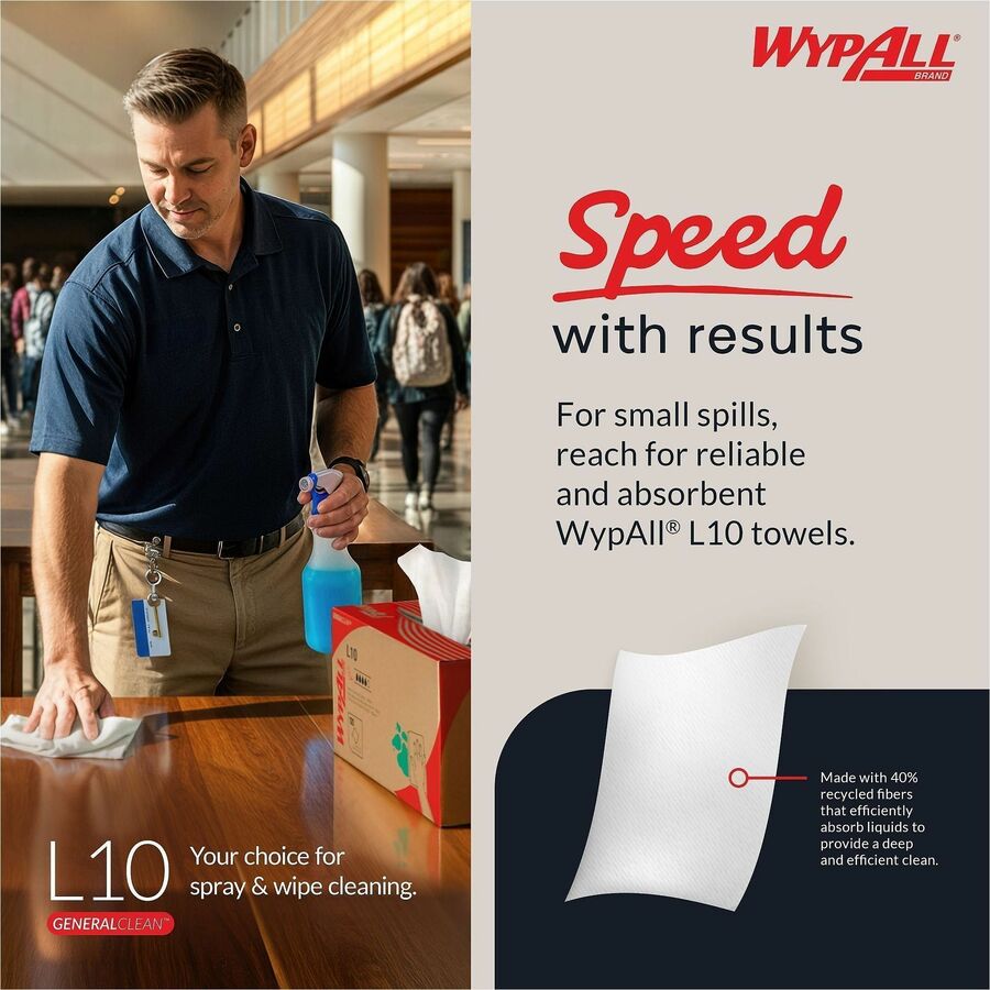 Wypall GeneralClean L10 Light Cleaning Windshield Towels