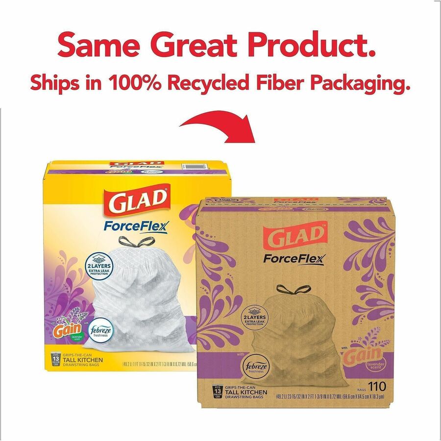 Glad ForceFlex Tall Kitchen Drawstring Trash Bags