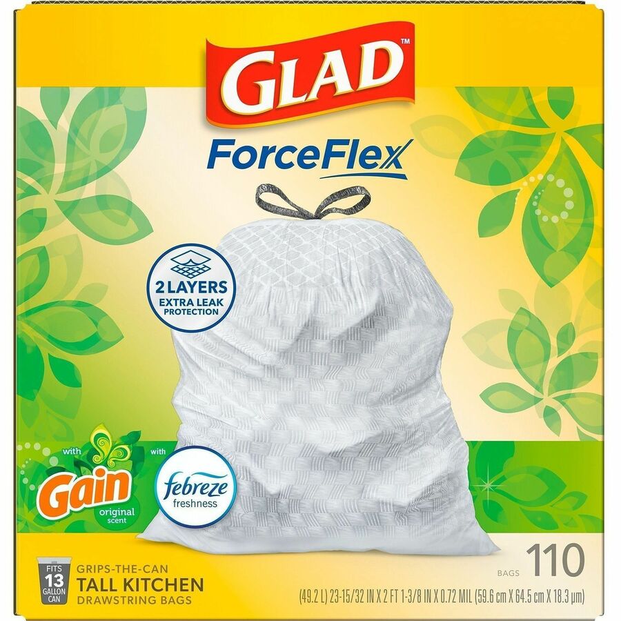 Glad ForceFlex Tall Kitchen Drawstring Trash Bags