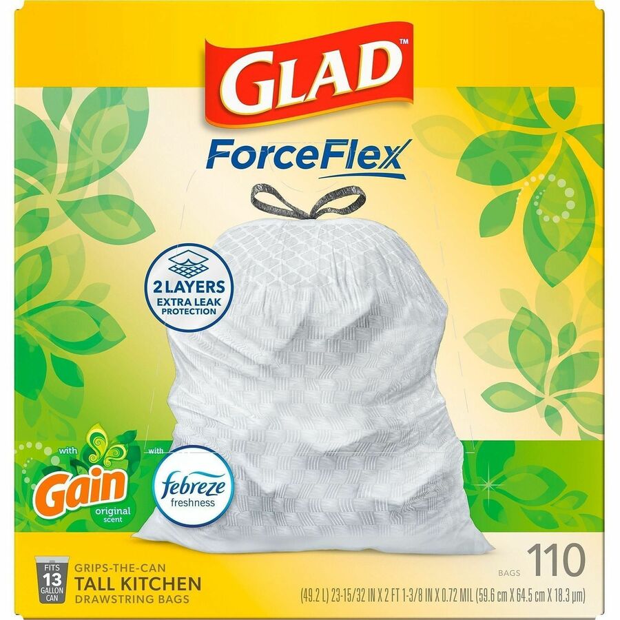Glad ForceFlex Tall Kitchen Drawstring Trash Bags