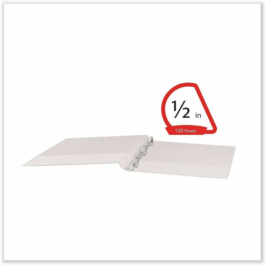 Universal Slant D-Ring View Binder, 3 Rings, 0.5" Capacity, 11 x 8.5, White