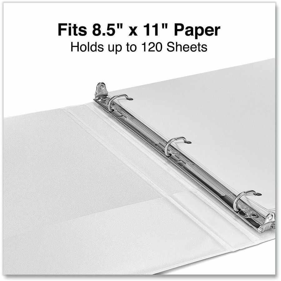 Universal Slant D-Ring View Binder, 3 Rings, 0.5" Capacity, 11 x 8.5, White