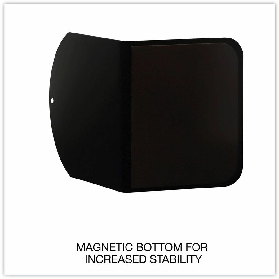 Universal Magnetic Bookends, Magnetic Base, 6 x 5 x 7, Metal, Black, Pair