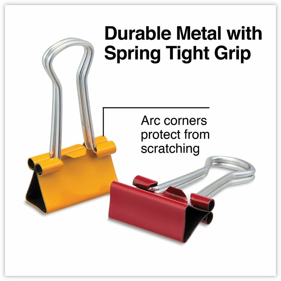 Universal Binder Clips with Storage Tub, Small, Assorted Colors, 40/Pack