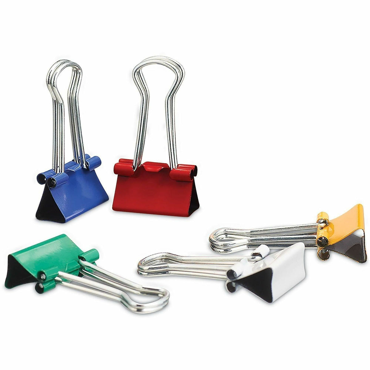 Universal Binder Clips with Storage Tub, Small, Assorted Colors, 40/Pack