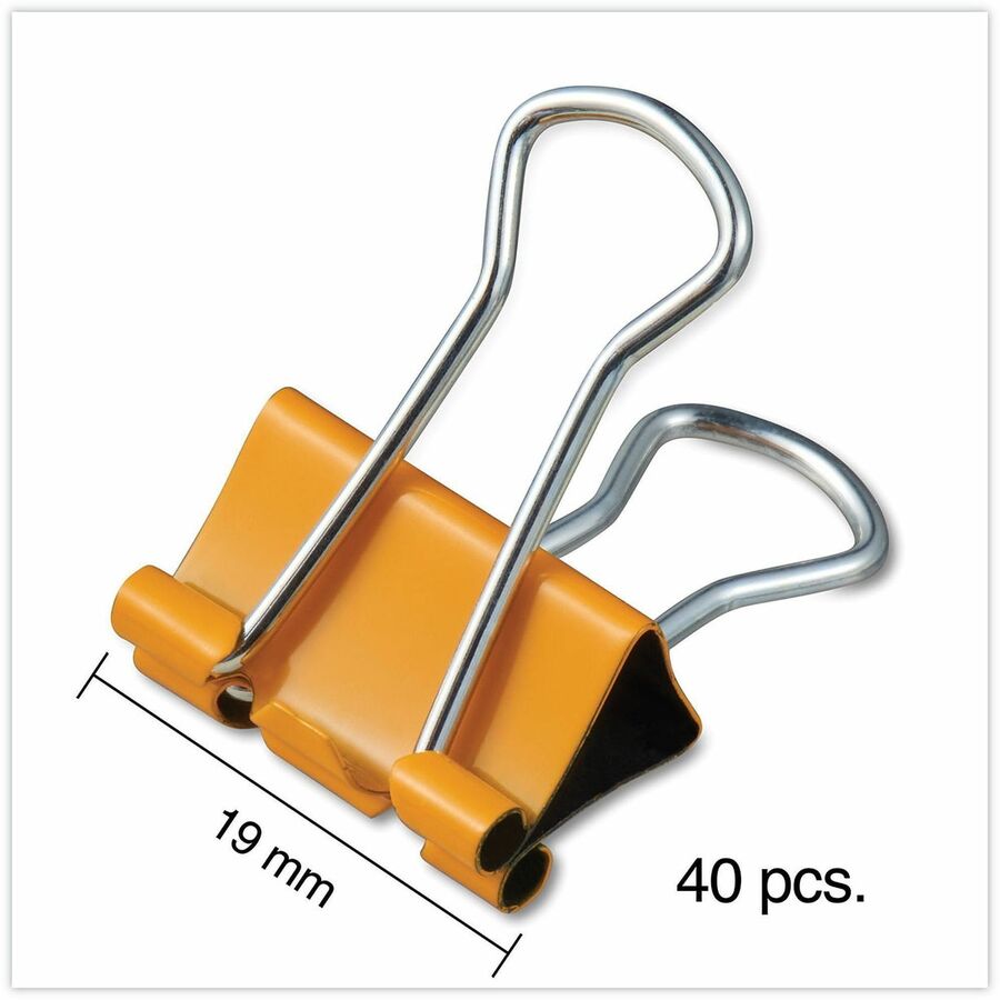 Universal Binder Clips with Storage Tub, Small, Assorted Colors, 40/Pack