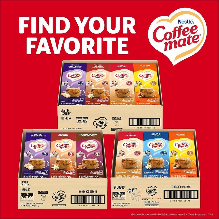 Coffee mate Nondairy Liquid Creamer Singles - Variety Pack