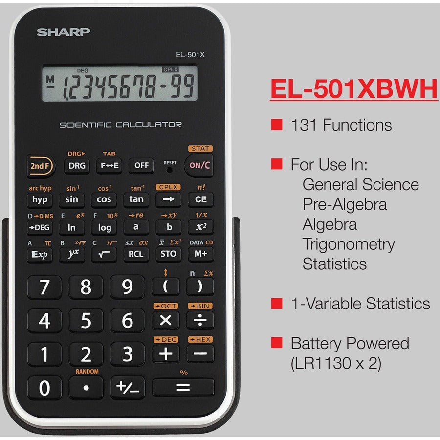 SHARP® EL-501X2BWH Scientific Calculator