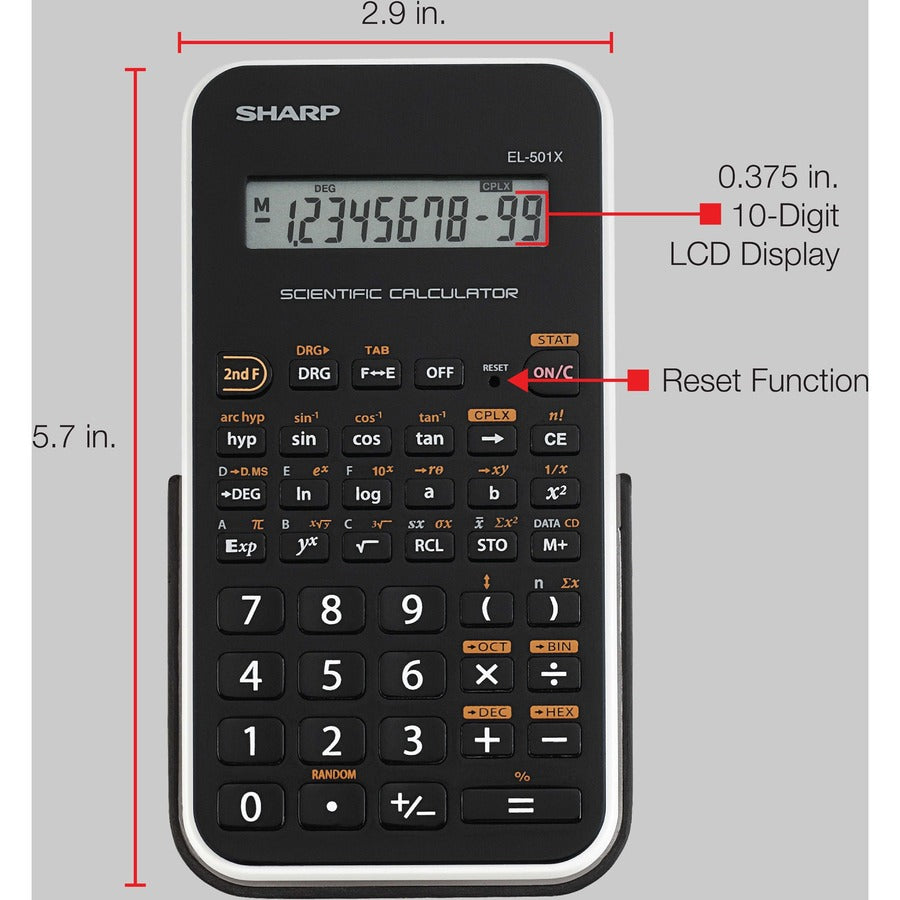 SHARP® EL-501X2BWH Scientific Calculator