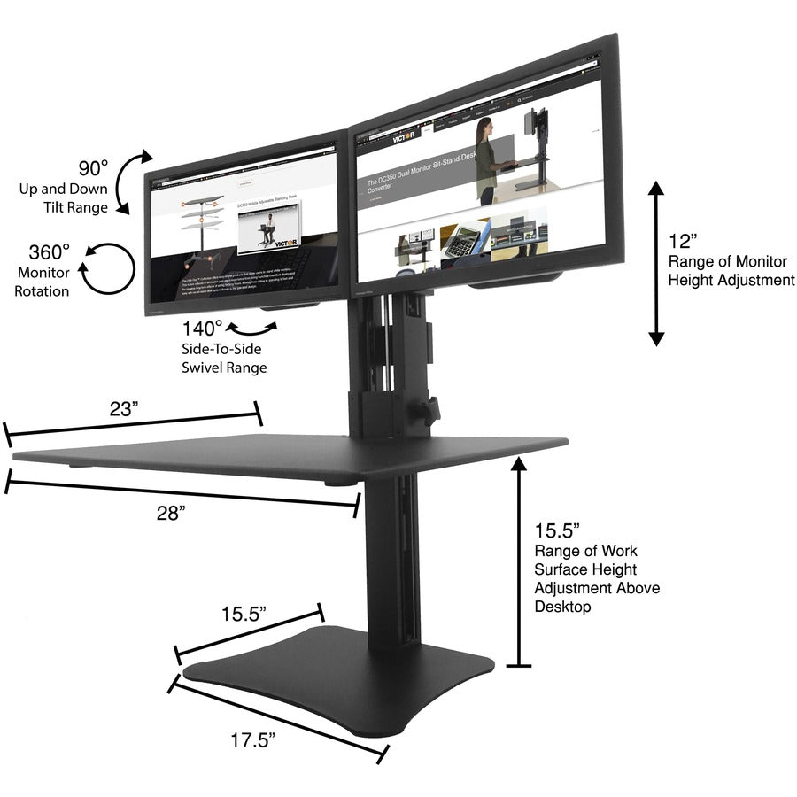 Victor DC350 Dual Monitor Sit-Stand Desk Converter