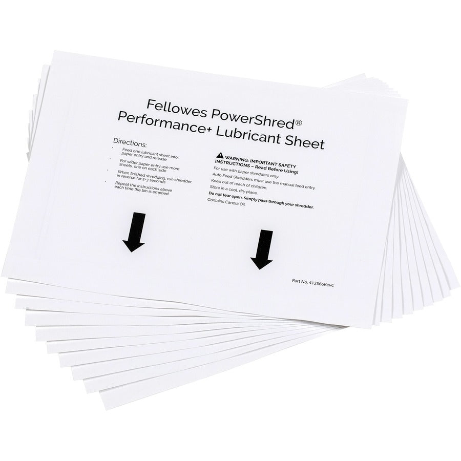 Fellowes Powershred Performance+ Lubricant Sheets