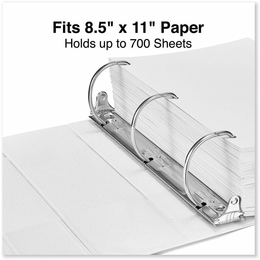 Universal Slant D-Ring View Binder, 3 Rings, 4" Capacity, 11 x 8.5, White