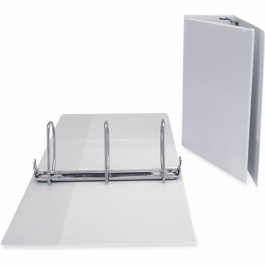 Universal Slant D-Ring View Binder, 3 Rings, 4" Capacity, 11 x 8.5, White