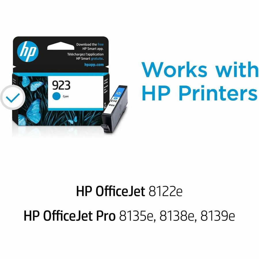 HP 923 Original Inkjet Ink Cartridge - Cyan - 1 Each