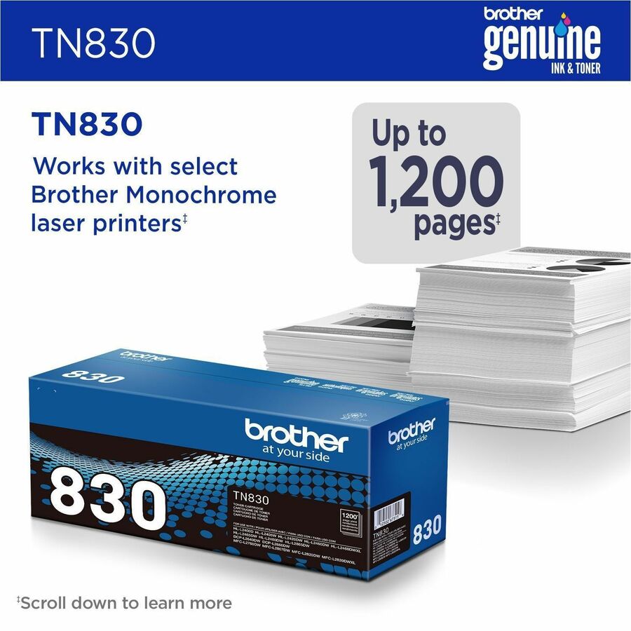 Brother Original Standard Yield Laser Toner Cartridge - Black - 1 Each