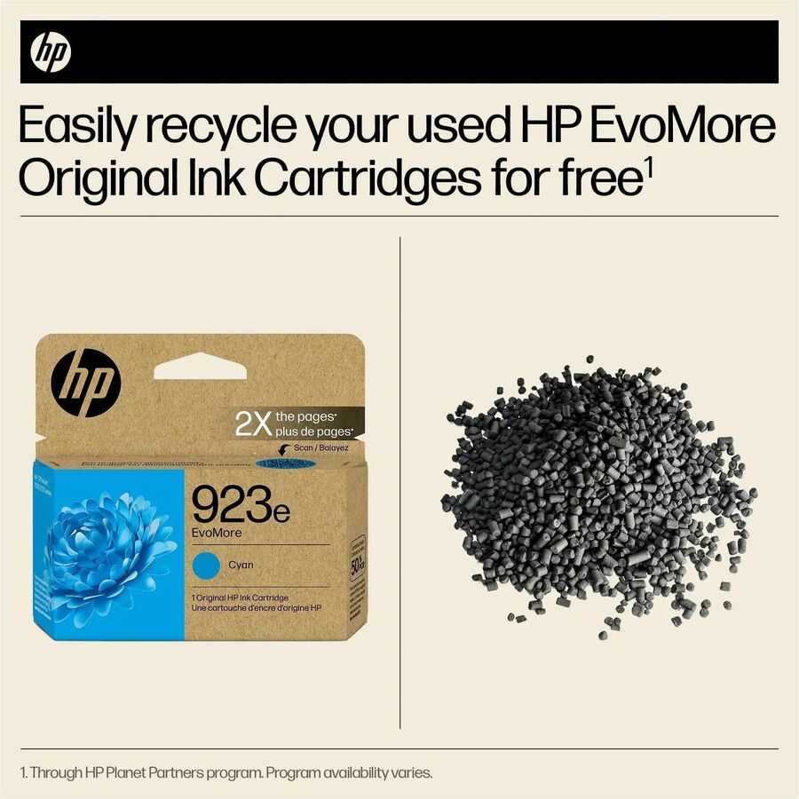 HP EvoMore 923E Original Inkjet Ink Cartridge - Cyan - 1 Each