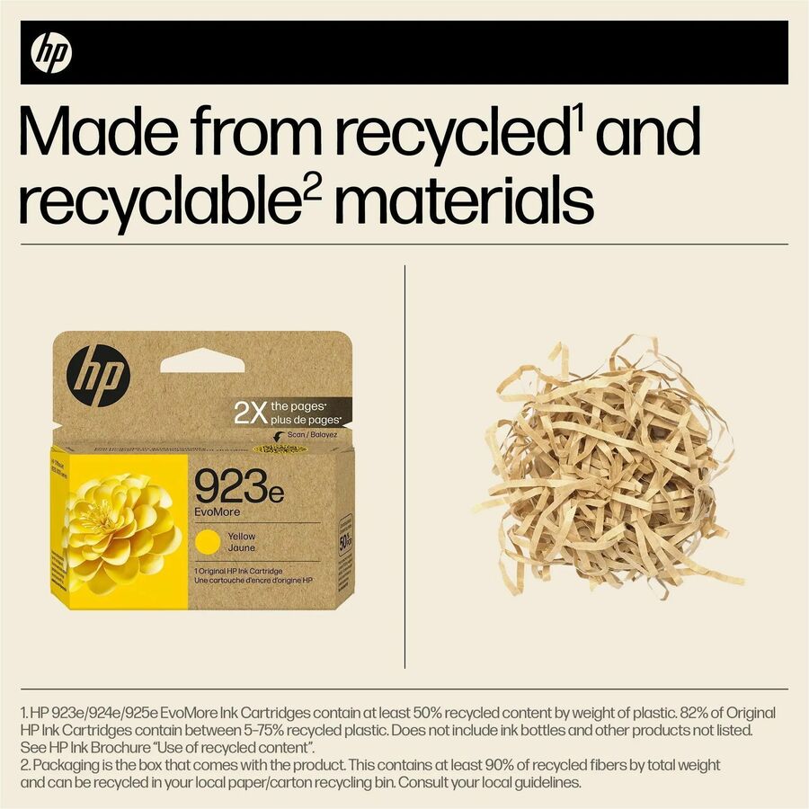 HP EvoMore 923e Original High Yield Inkjet Ink Cartridge - Yellow - 1 Each