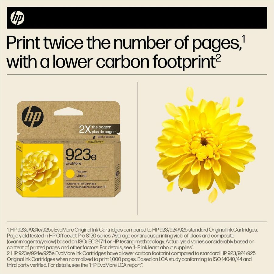 HP EvoMore 923e Original High Yield Inkjet Ink Cartridge - Yellow - 1 Each