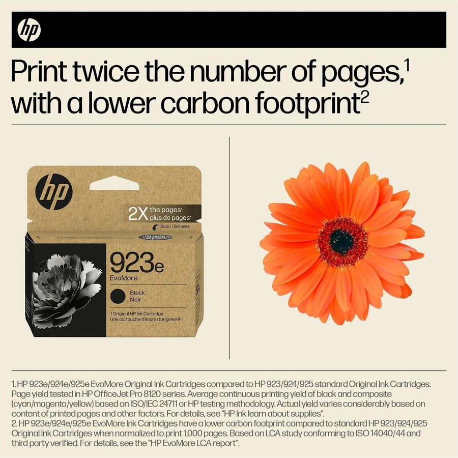 HP EvoMore 923e Original High Yield Inkjet Ink Cartridge - Black - 1 Each